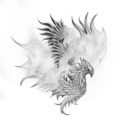 Phoenix With Band Of Fire At Bottom