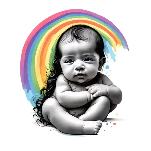 Rainbow Baby After Loss Tatto Mixed