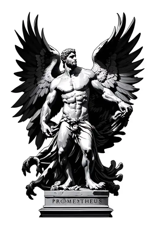 Prometheus Statue With Eagle