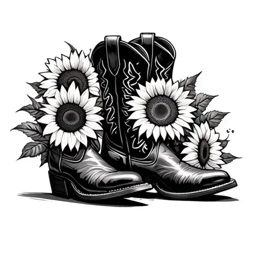 Cowboy Boots And Sunflowers Wrapped