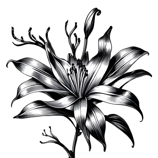 Centipide And Red Spider Lily Flower