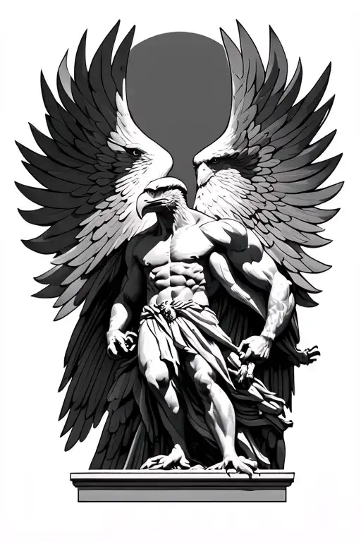 Prometheus Statue With Caucasion Eagle