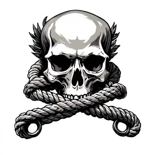 Skull Cutlass Flintlock Rope Intertwined