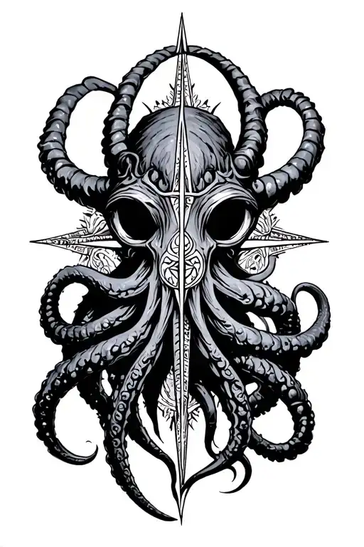 Nordic Compass Cthulhu Wrapping Around