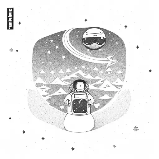 Astronaut Snowboarding Through Space