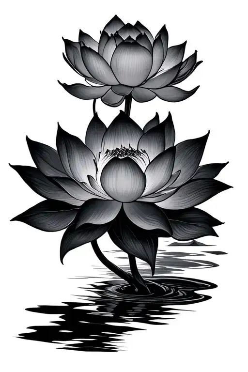 Minimalist Lotus Flow With Love