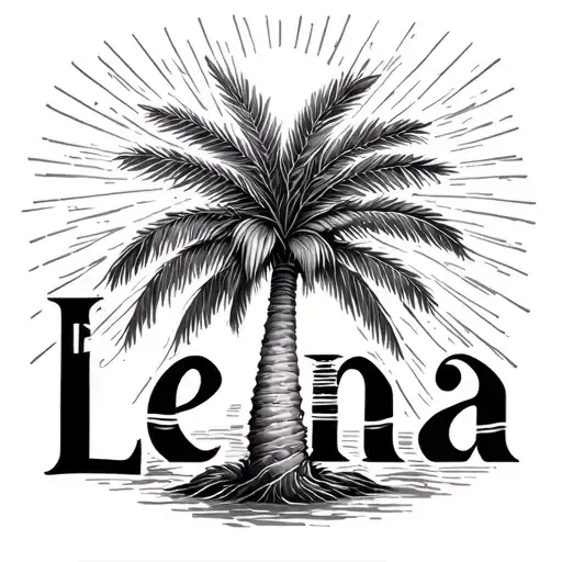 The Name Lena Palm Tree Ray Of Light