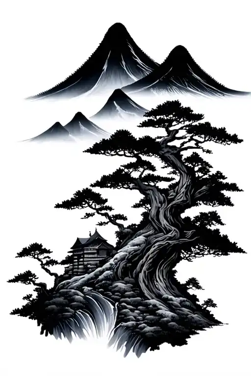 Japanese Mountains And Nature Scene
