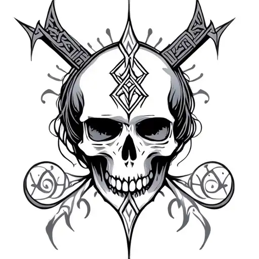 Skull With Farther Daughter Nordic Symbol Incorporated