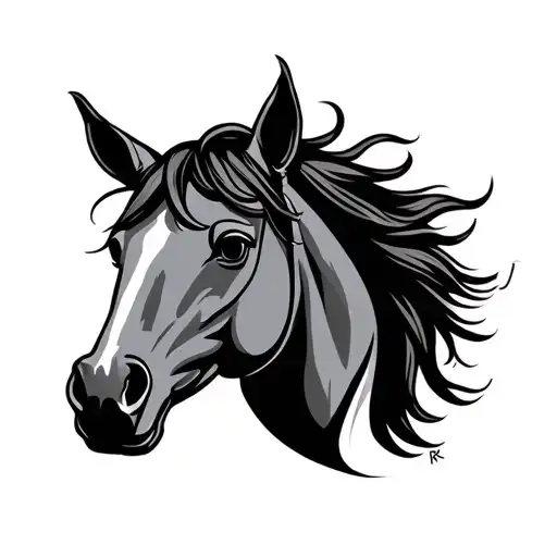 Horse Head Initials Rr