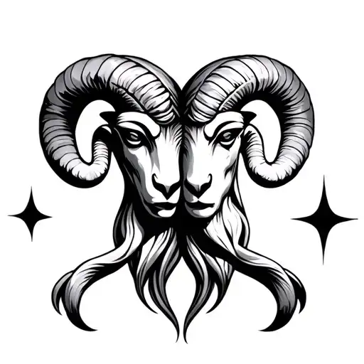 Aries And Aquarius Symbols Combined Together
