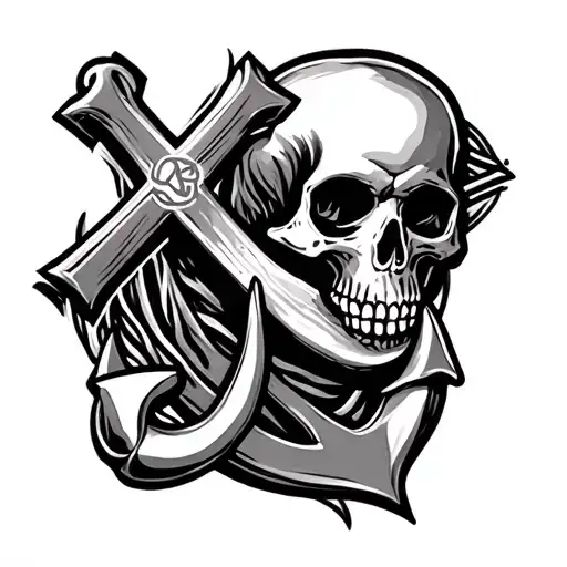 Skull Anchor Cross