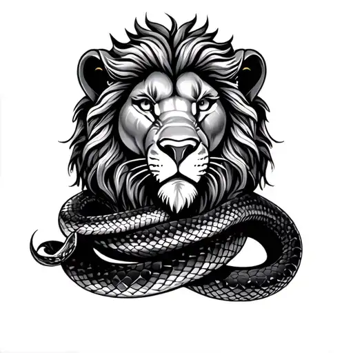 Snake With Lion Head
