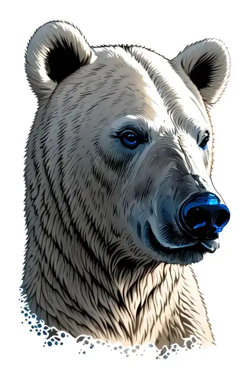 Polar Bear With Blue Nose Navy Theme