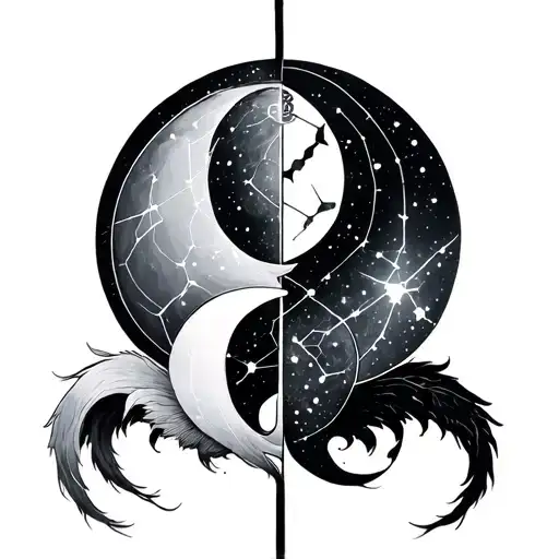 Constellation Verseau Et Cancer Zodiac Sign Intertwined