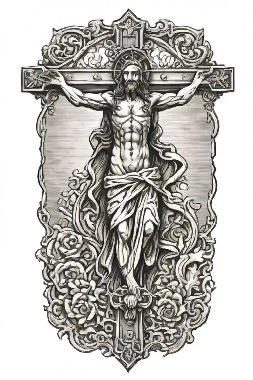 Jesus Hanging On Catholic Cross