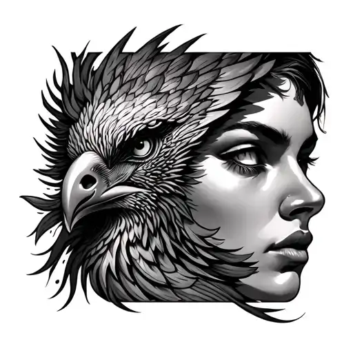 Phoenix Tattoo For Around The Eyebrow And On The Cheek