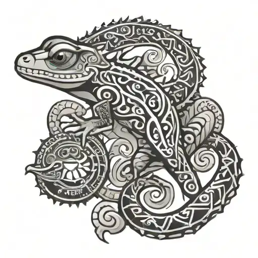 Gecko Aztec Symbols Representing The Client's Nickname