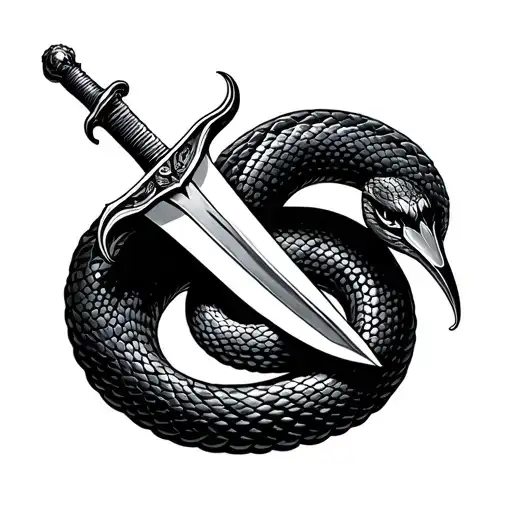 Sword Pierced Through A Snake