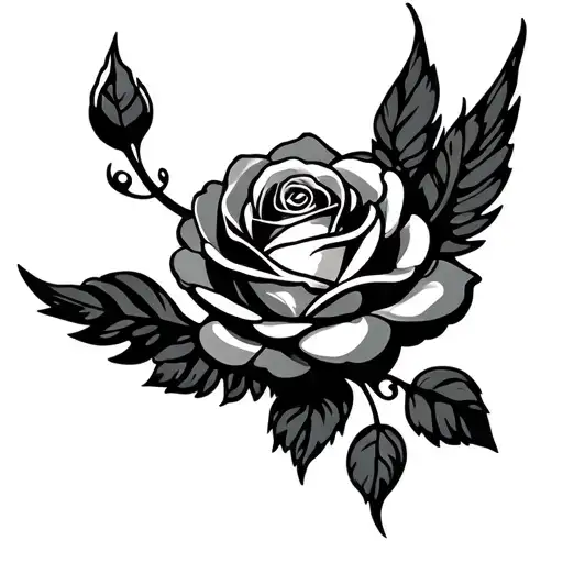 Puzzle Rose Flying Piece Design Inspired