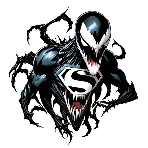 Venom Superman Hybrid Creature Combining Elements