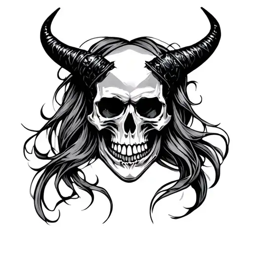 Skull And Devil Horns