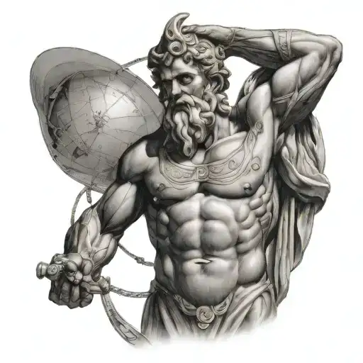 Astronomy And Greek God Atlas