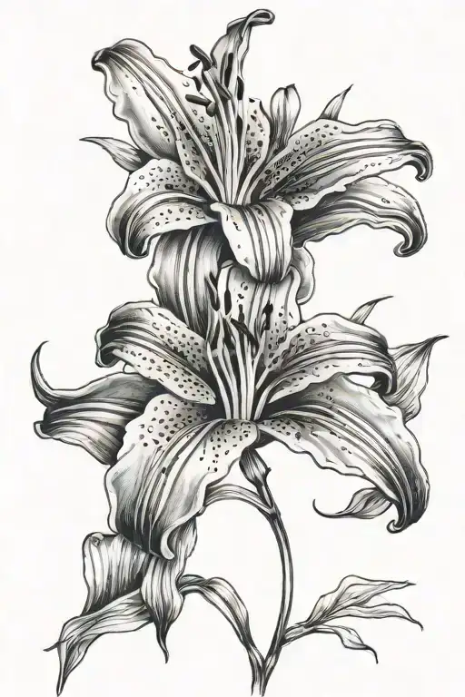 Elegant One Lily Flower With Stem