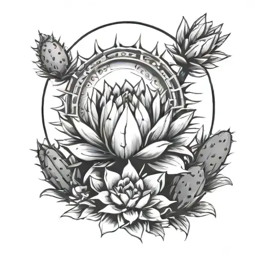 Flower Sun Moon Cactus