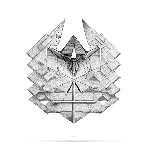 Libra Scale With Evil And A Pyramid