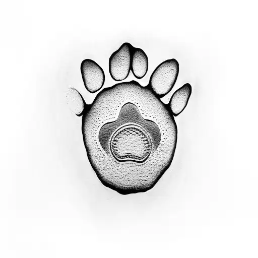 A Dog Paw Print Made Up Of Intricate Dotwork Patterns