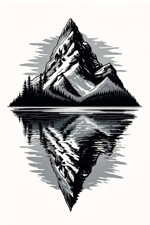 Mountain With Lake Reflecting