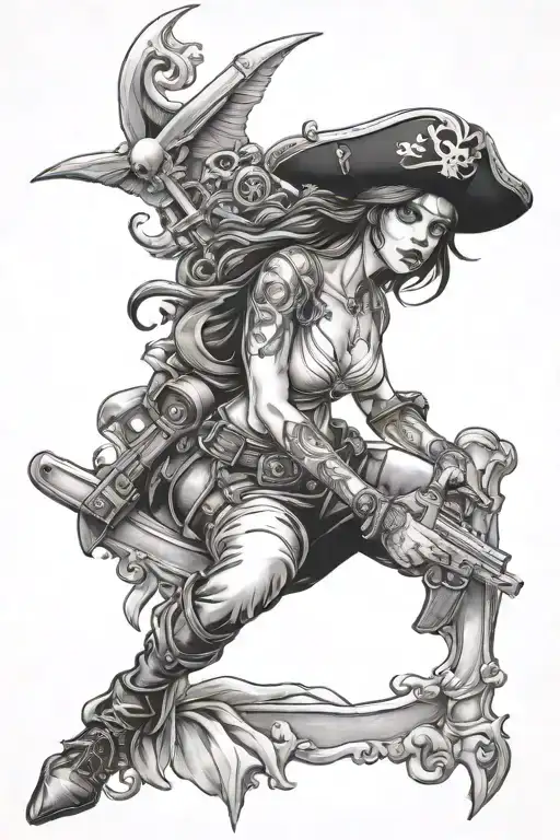 Pirate Chick Gun Intertwined