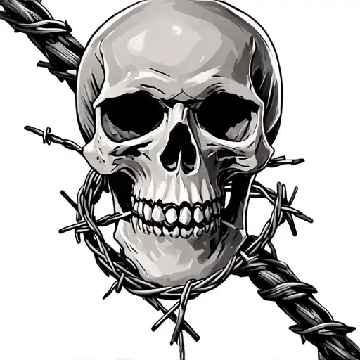 Cos Skull And Barb Wire