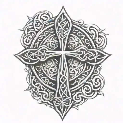 Celtic Cross On Shield Protection Family