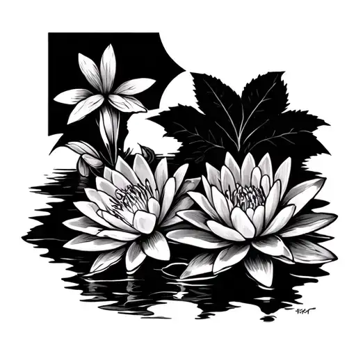 Psalms 71 Simple Cross Water Lillies And Larkspur