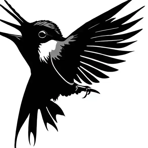 Hummingbird Line Simple Outline