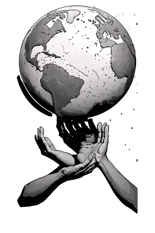 Black Atlas Holding The World