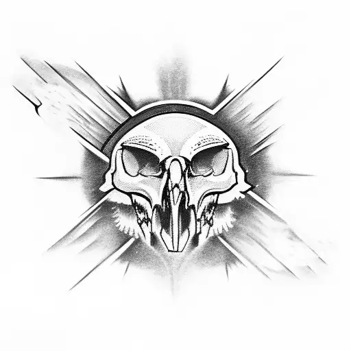 An Intricately Detailed Jet Engine With An Eagle Skull Incorporated