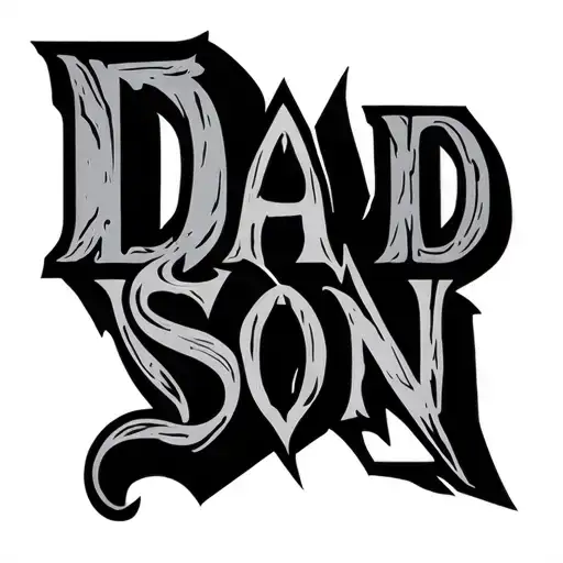 The Word Dad With A Split In The Middle Saying The Word Son