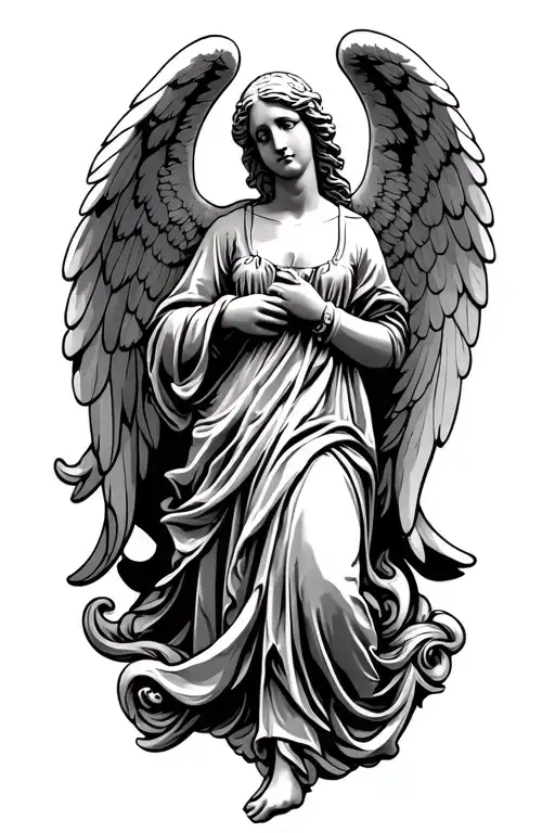 Angel Statue Side Profile