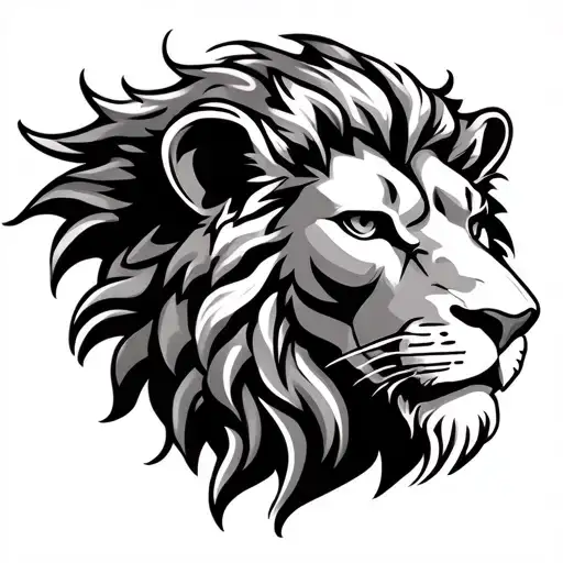 Lion Head With Roman Design Incorporating Elements