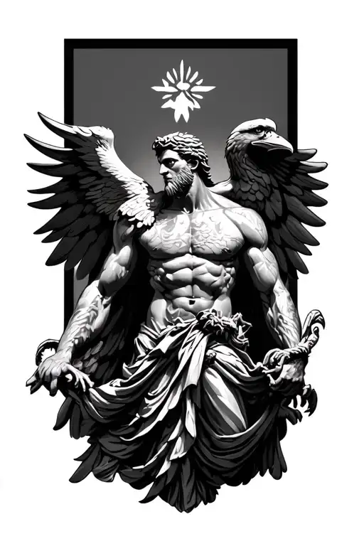 Prometheus Statue With Caucasion Eagle