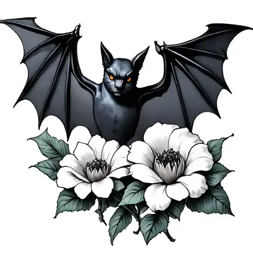 Bat Sweet Flower Pair