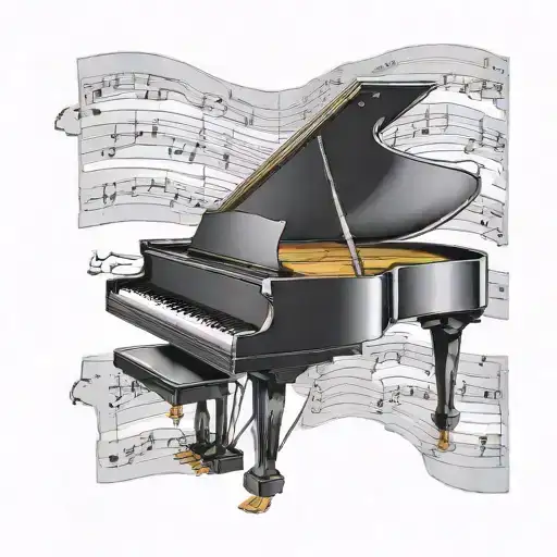 Grand Piano With Music Sheet