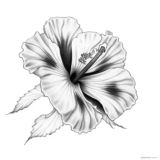 Hibiscus Black And White