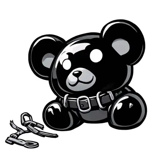 Bdsm Gummy Bear Wearing Leather Harness