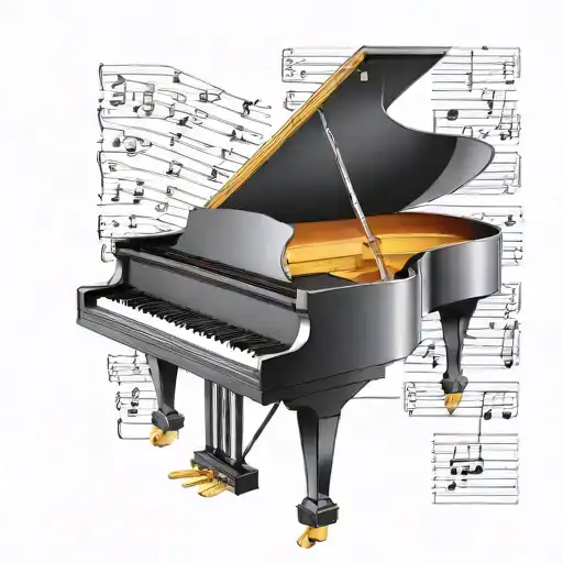 Grand Piano With Music Sheet