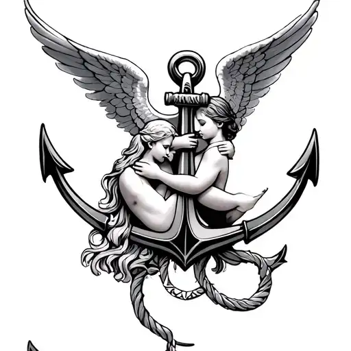 Angel Hugging Anchor