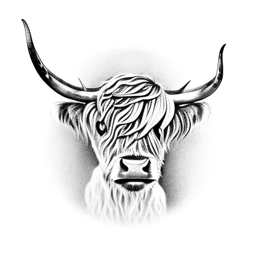 Highland Cow With Matheson Scotish Clan Badge